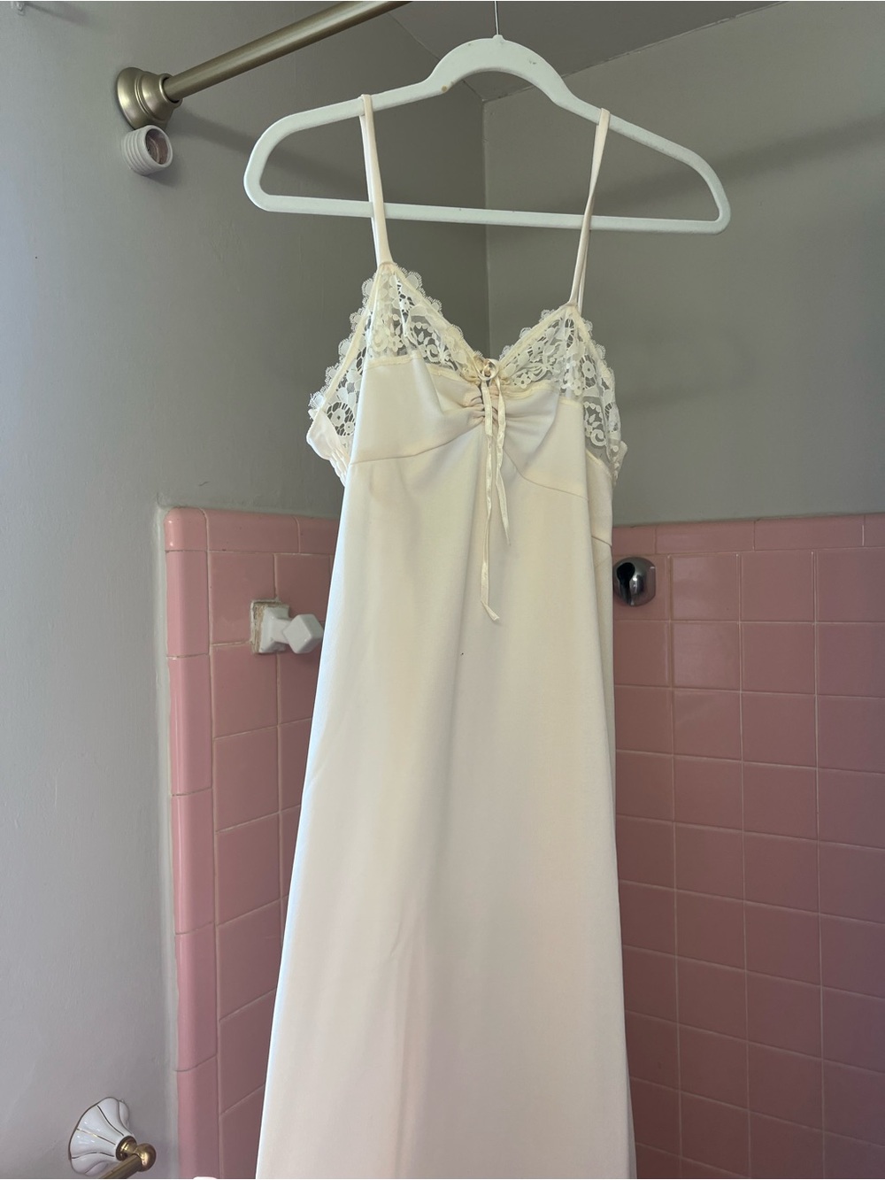 Women's Lace-Trim Slip Nightgown - Cream